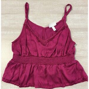 SHYANNE country wear smocked crop top size medium pink magenta tank